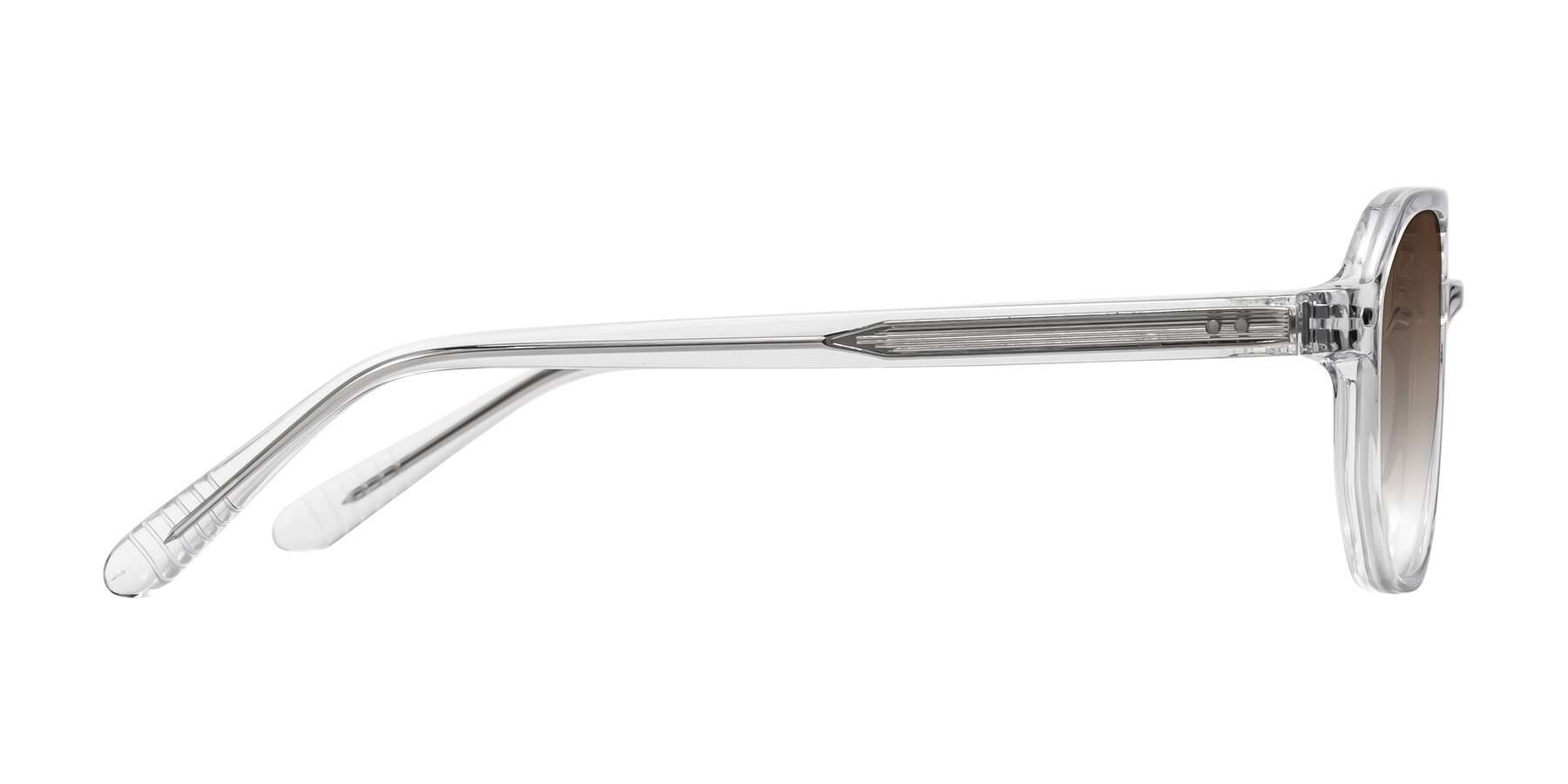 Side of Aguilar in Clear with Brown Gradient Lenses