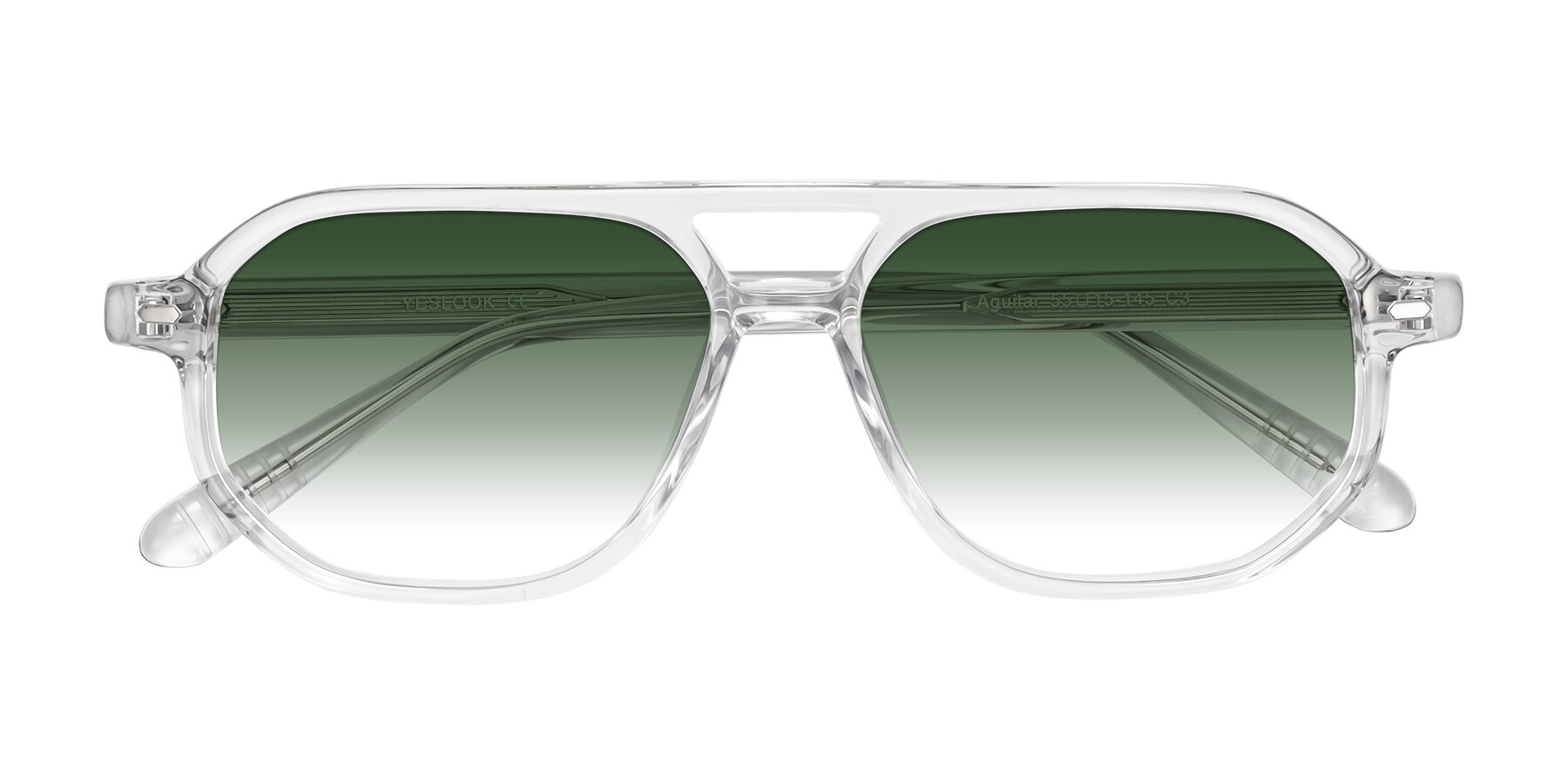 Folded Front of Aguilar in Clear with Green Gradient Lenses