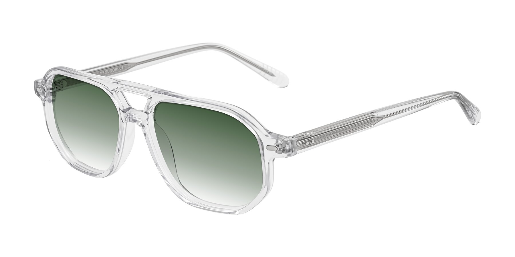 Angle of Aguilar in Clear with Green Gradient Lenses