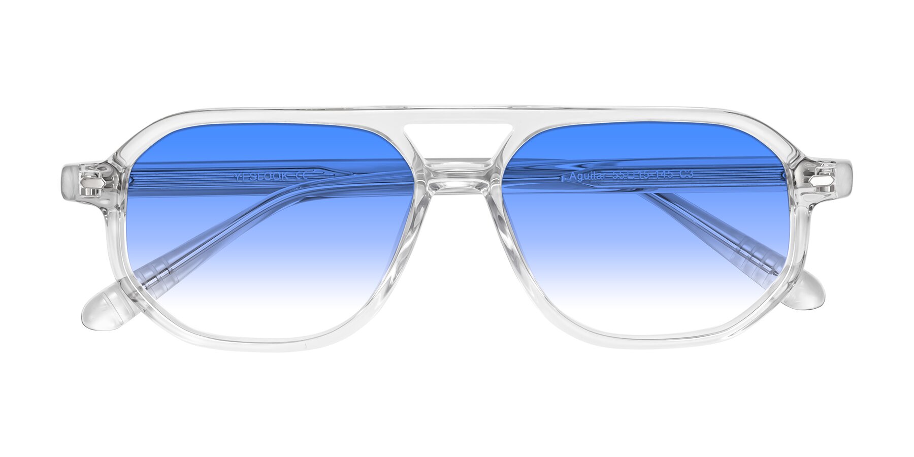 Folded Front of Aguilar in Clear with Blue Gradient Lenses