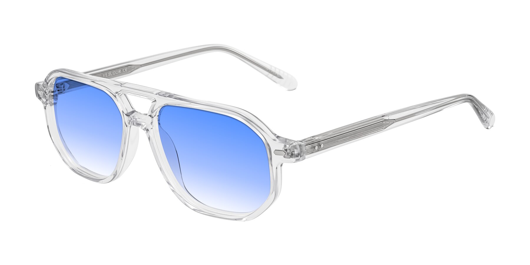 Angle of Aguilar in Clear with Blue Gradient Lenses