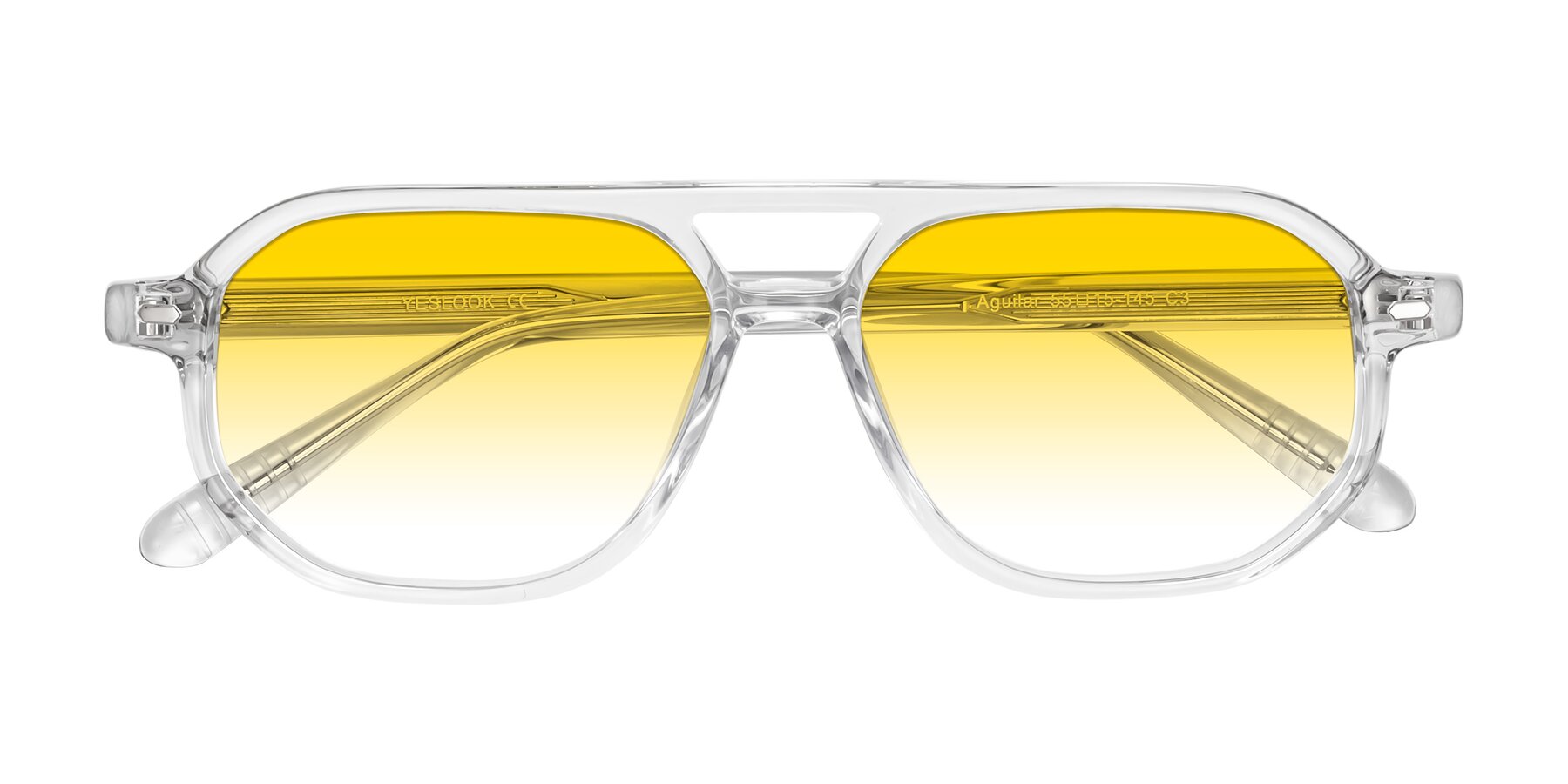 Folded Front of Aguilar in Clear with Yellow Gradient Lenses