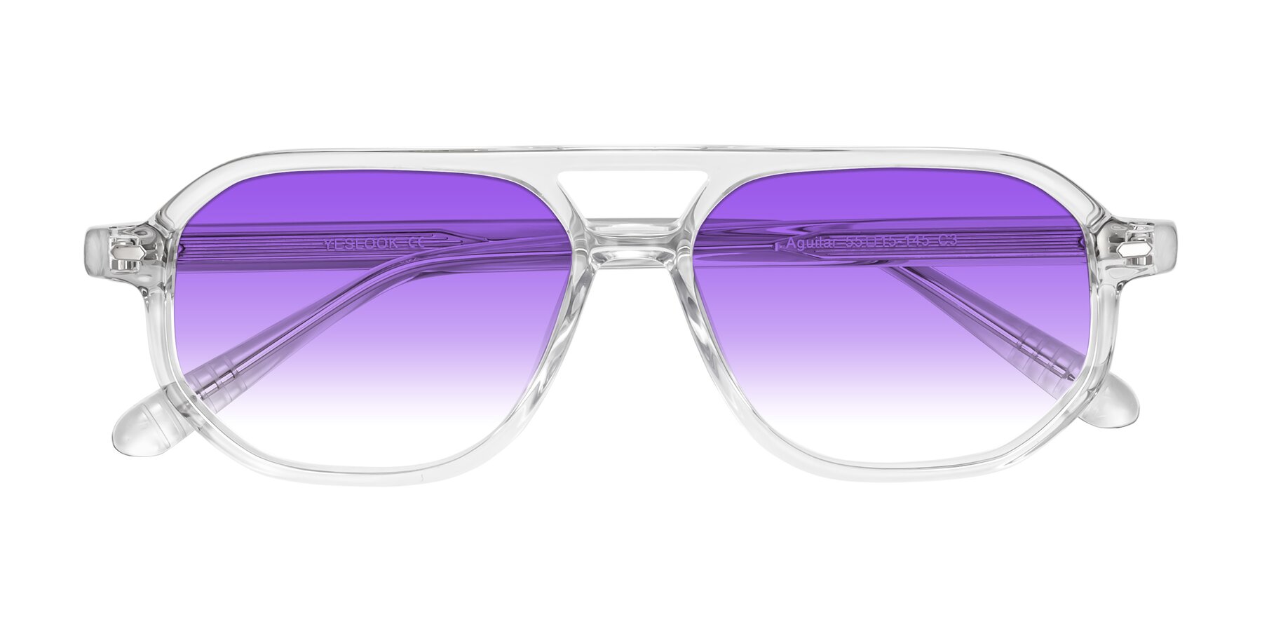 Folded Front of Aguilar in Clear with Purple Gradient Lenses