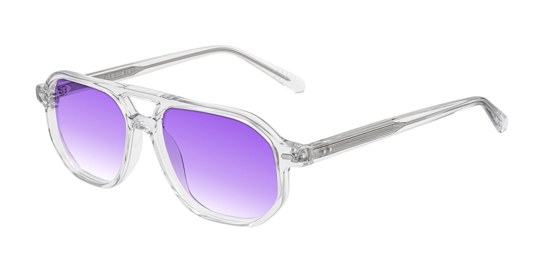Angle of Aguilar in Clear with Purple Gradient Lenses