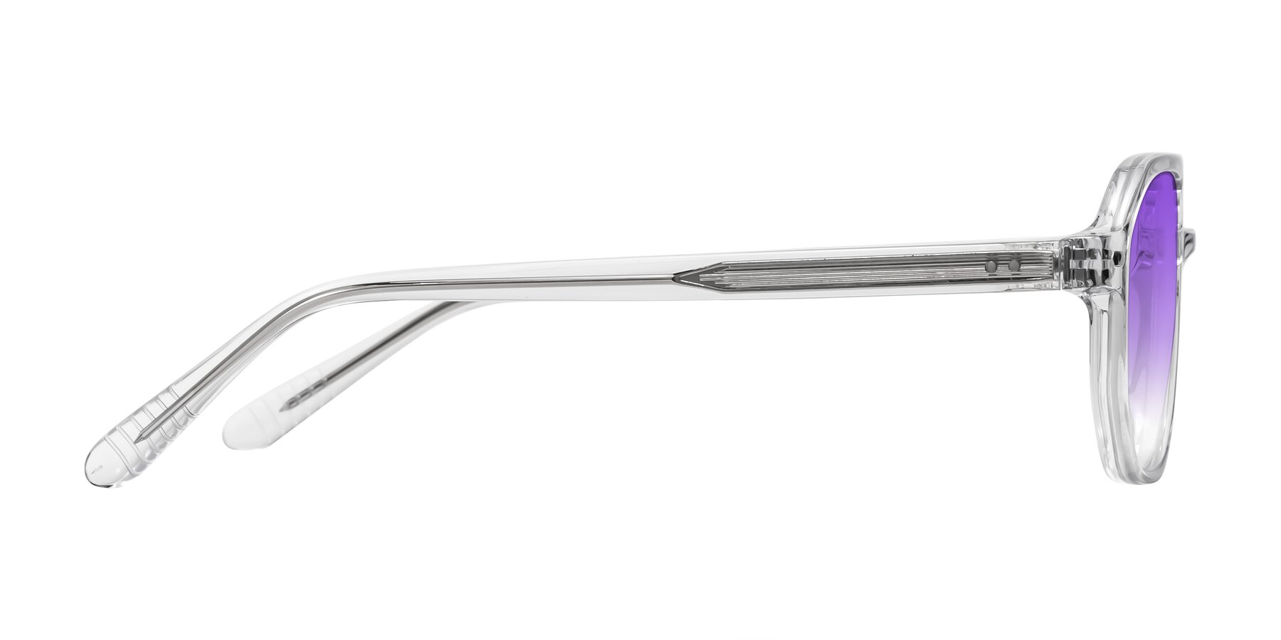 Side of Aguilar in Clear with Purple Gradient Lenses