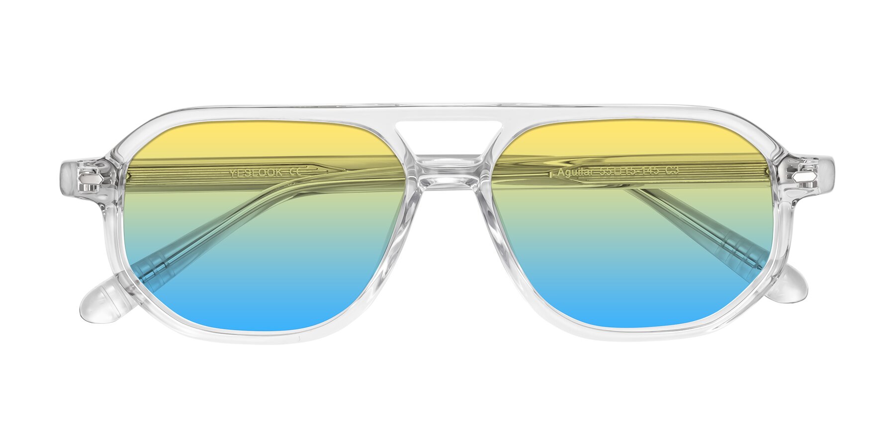 Folded Front of Aguilar in Clear with Yellow / Blue Gradient Lenses