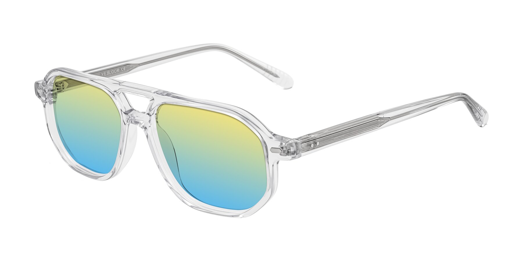 Angle of Aguilar in Clear with Yellow / Blue Gradient Lenses