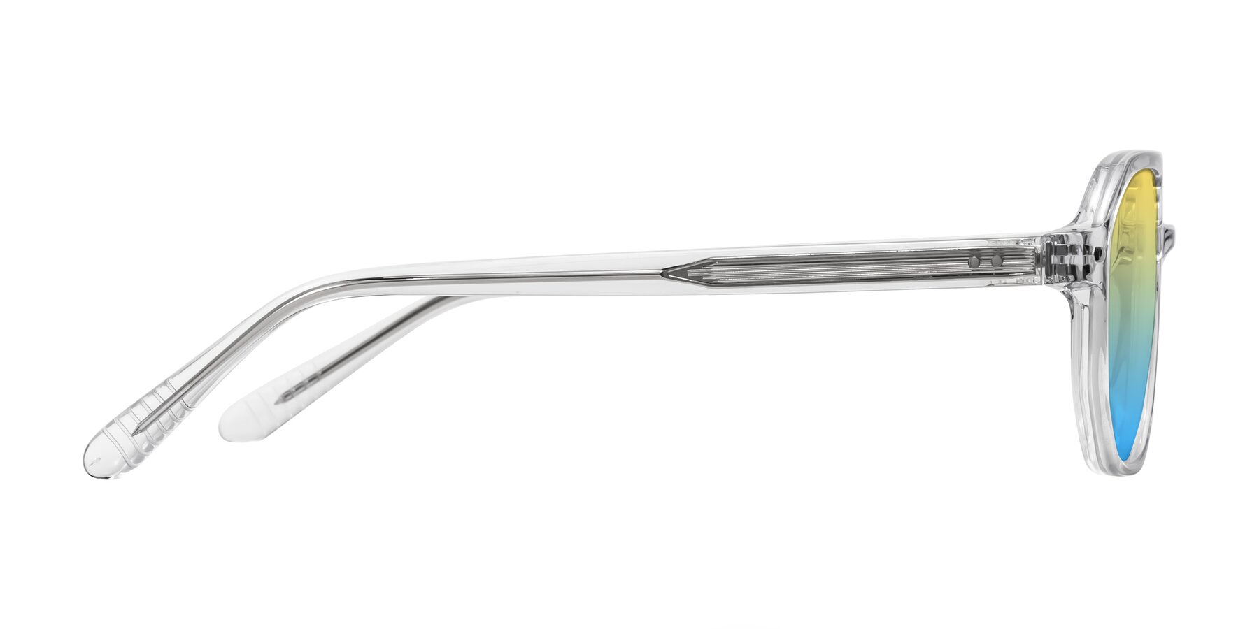 Side of Aguilar in Clear with Yellow / Blue Gradient Lenses