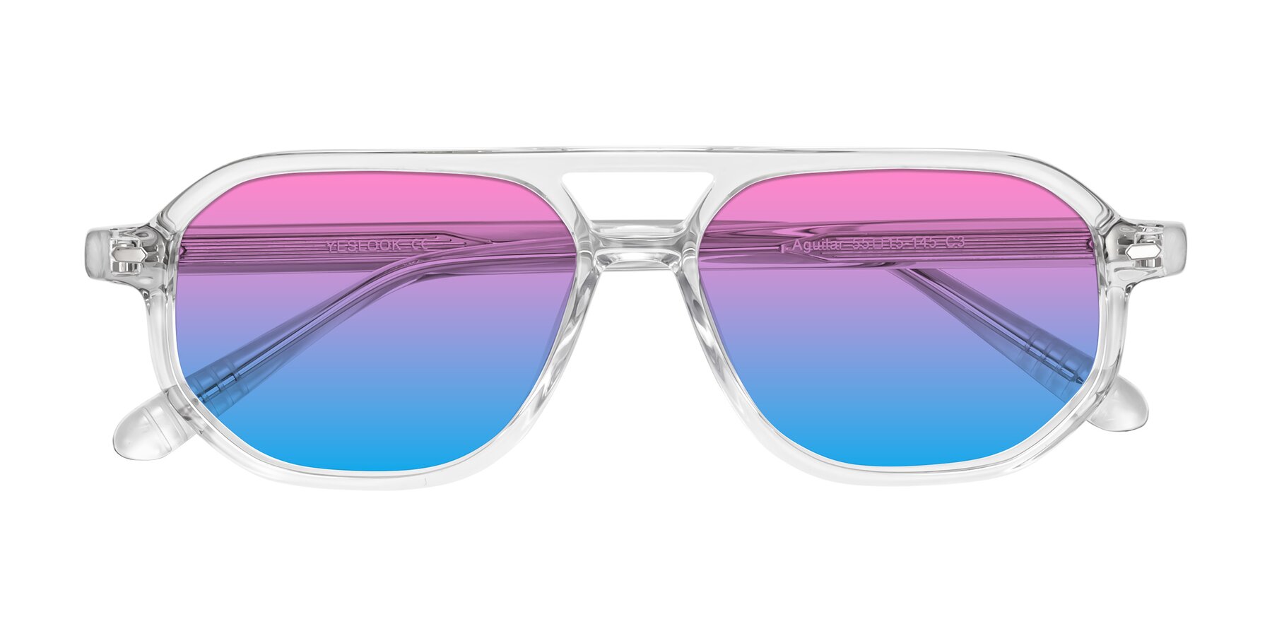 Folded Front of Aguilar in Clear with Pink / Blue Gradient Lenses