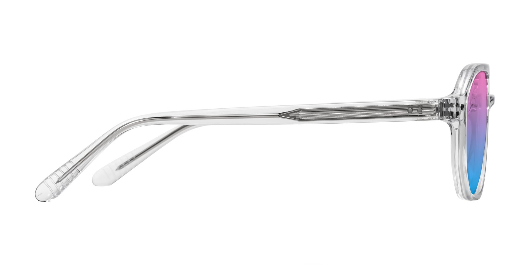 Side of Aguilar in Clear with Pink / Blue Gradient Lenses