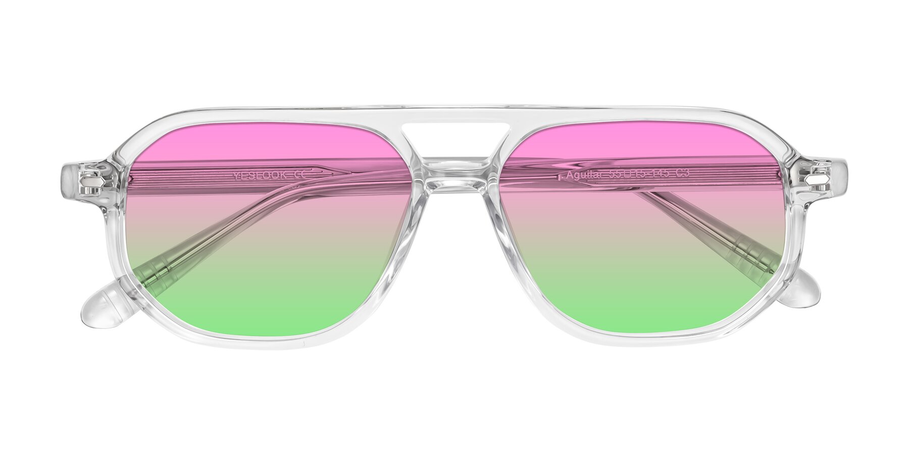 Folded Front of Aguilar in Clear with Pink / Green Gradient Lenses