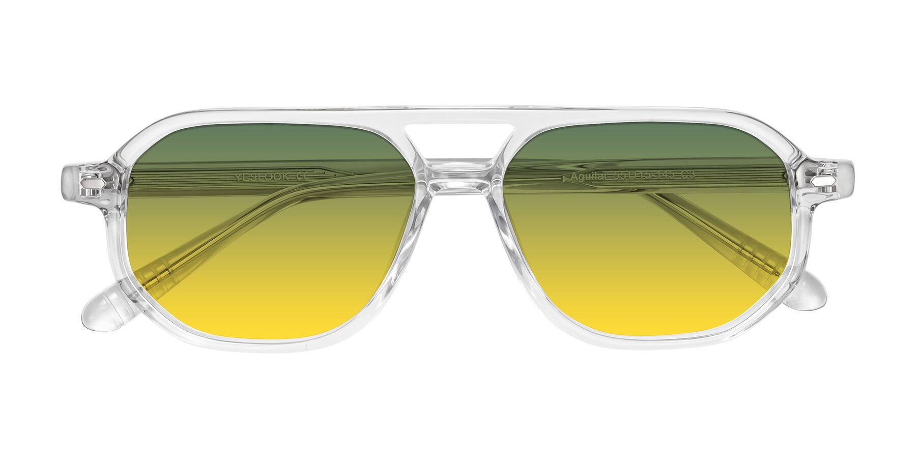 Folded Front of Aguilar in Clear with Green / Yellow Gradient Lenses