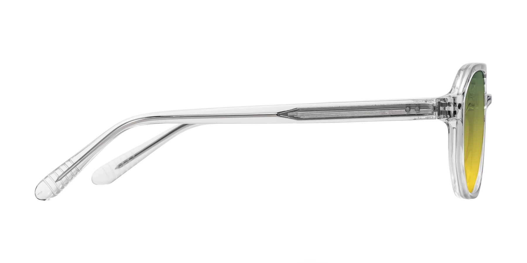 Side of Aguilar in Clear with Green / Yellow Gradient Lenses