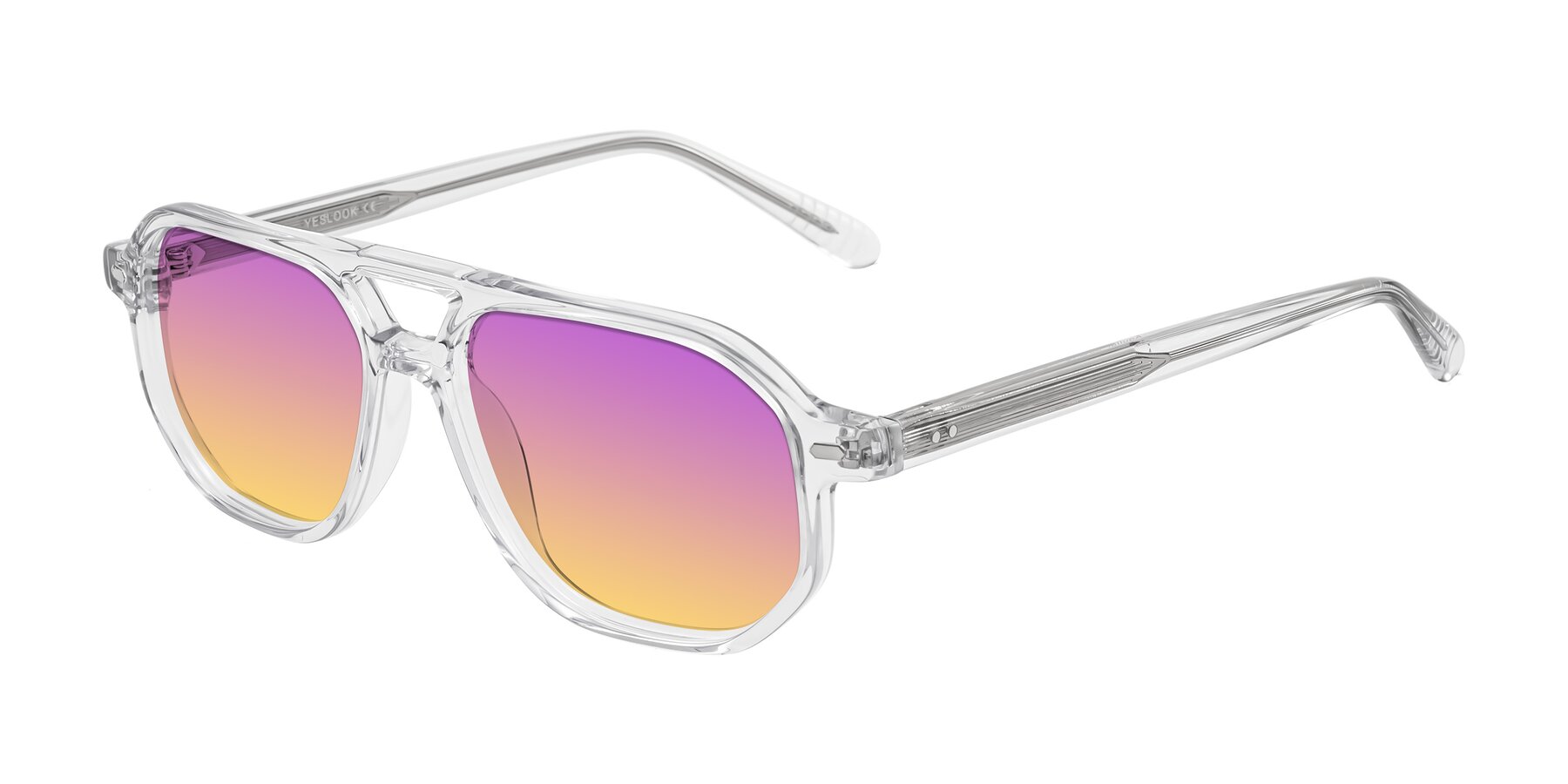 Angle of Aguilar in Clear with Purple / Yellow Gradient Lenses