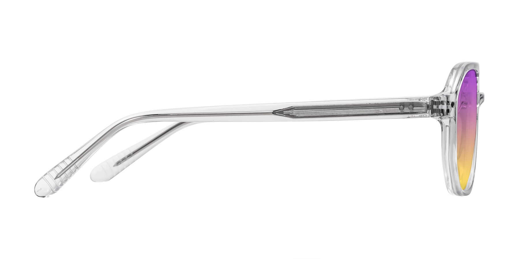 Side of Aguilar in Clear with Purple / Yellow Gradient Lenses