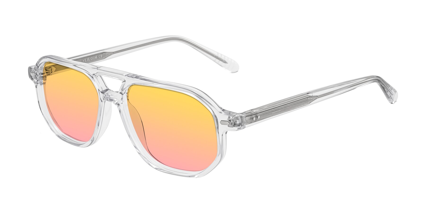 Angle of Aguilar in Clear with Yellow / Pink Gradient Lenses