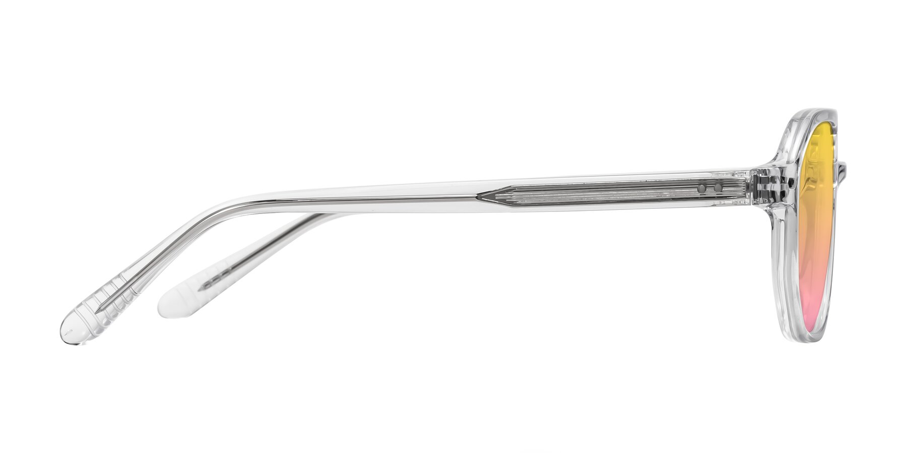 Side of Aguilar in Clear with Yellow / Pink Gradient Lenses