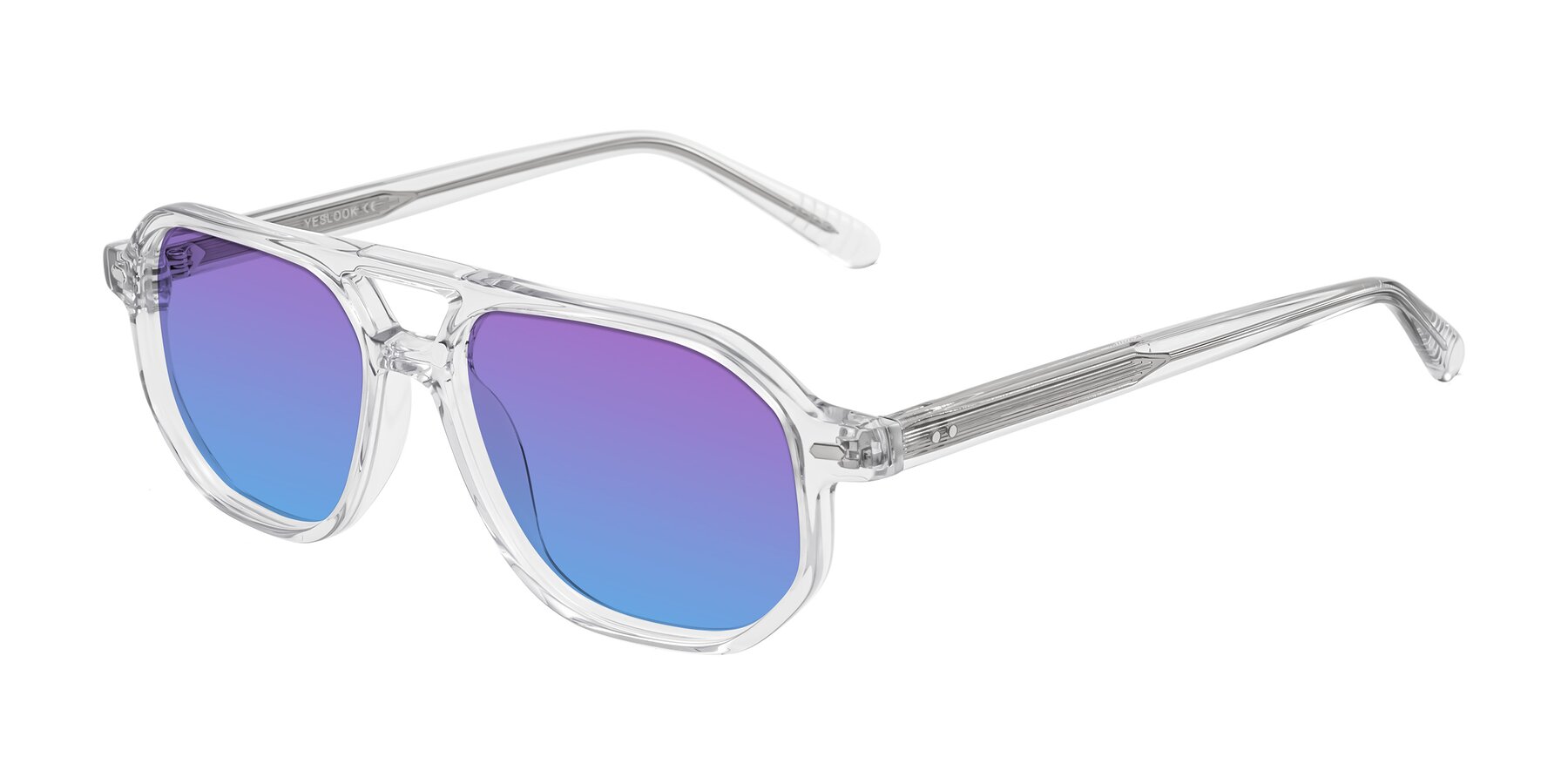 Angle of Aguilar in Clear with Purple / Blue Gradient Lenses