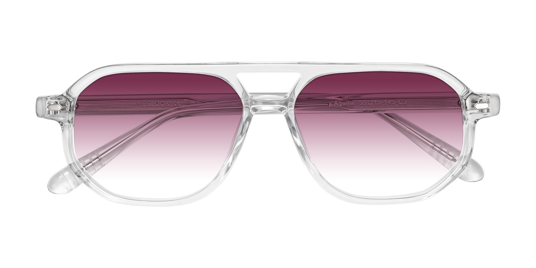 Folded Front of Aguilar in Clear with Wine Gradient Lenses