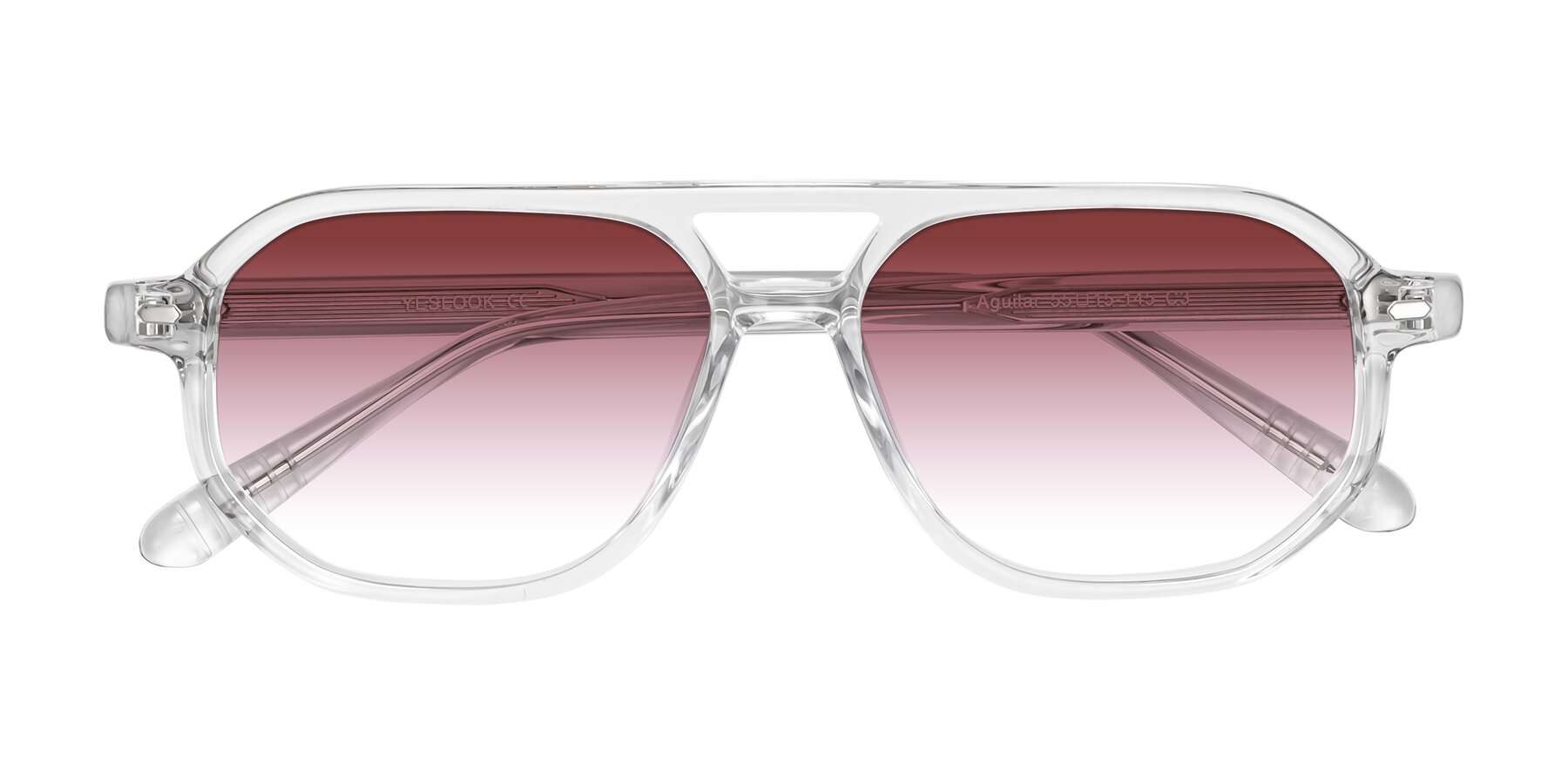 Folded Front of Aguilar in Clear with Garnet Gradient Lenses