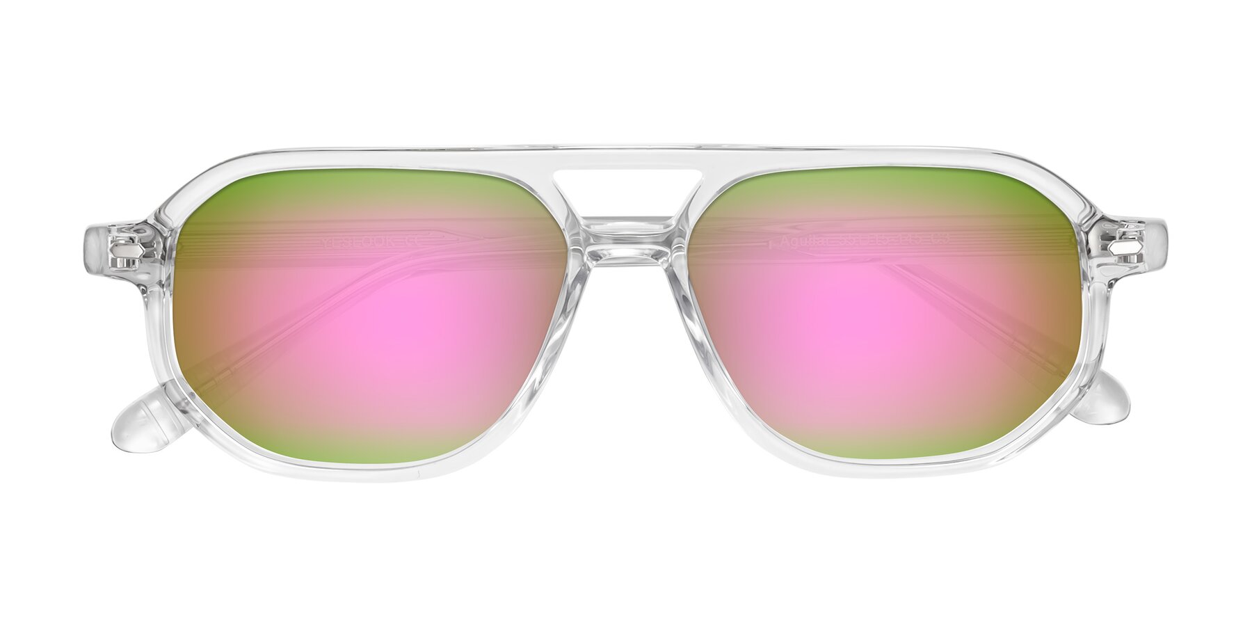 Folded Front of Aguilar in Clear with Pink Mirrored Lenses