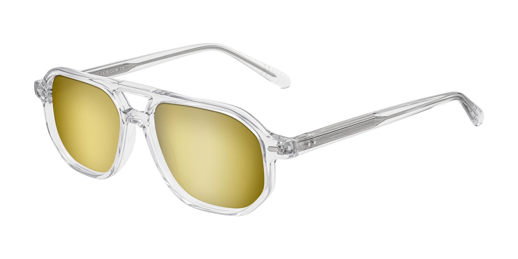 Angle of Aguilar in Clear with Gold Mirrored Lenses