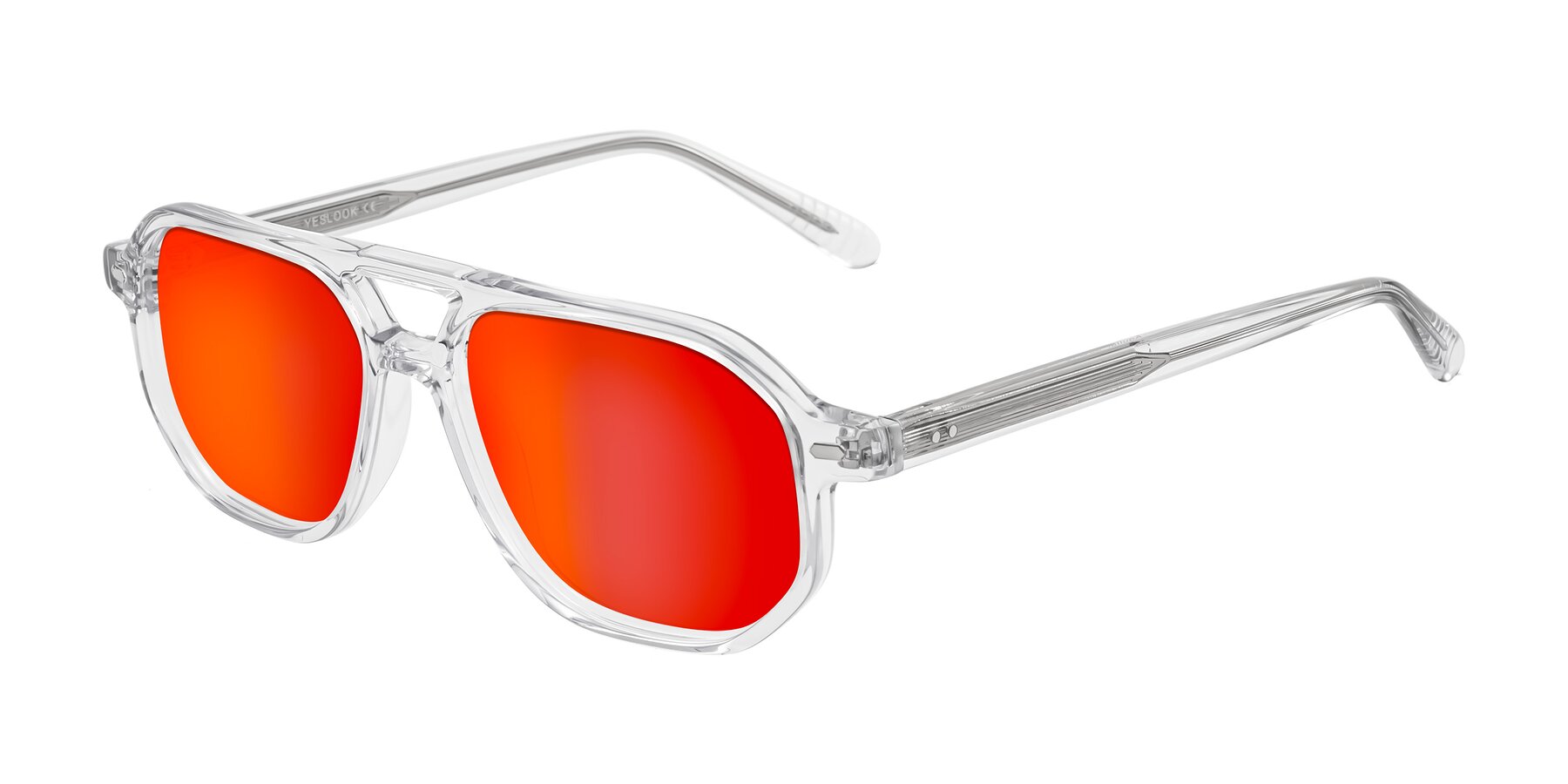Angle of Aguilar in Clear with Red Gold Mirrored Lenses