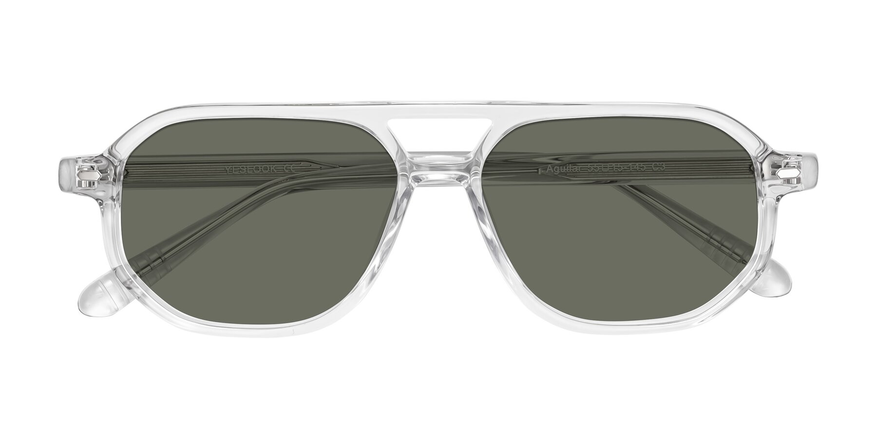 Folded Front of Aguilar in Clear with Gray Polarized Lenses