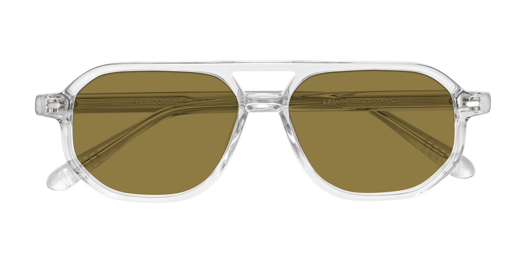 Folded Front of Aguilar in Clear with Brown Polarized Lenses