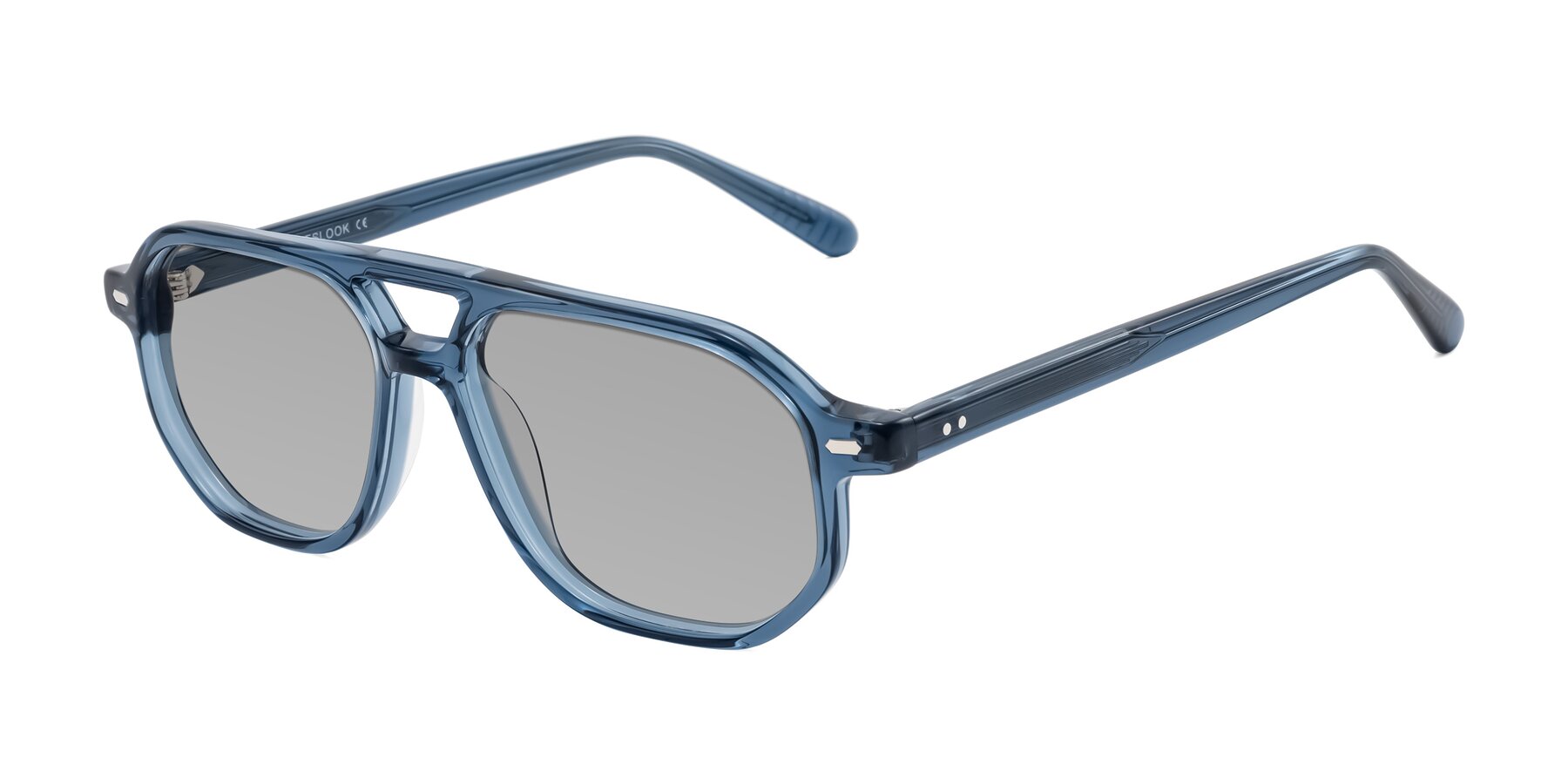 Angle of Aguilar in Transparent Blue with Light Gray Tinted Lenses
