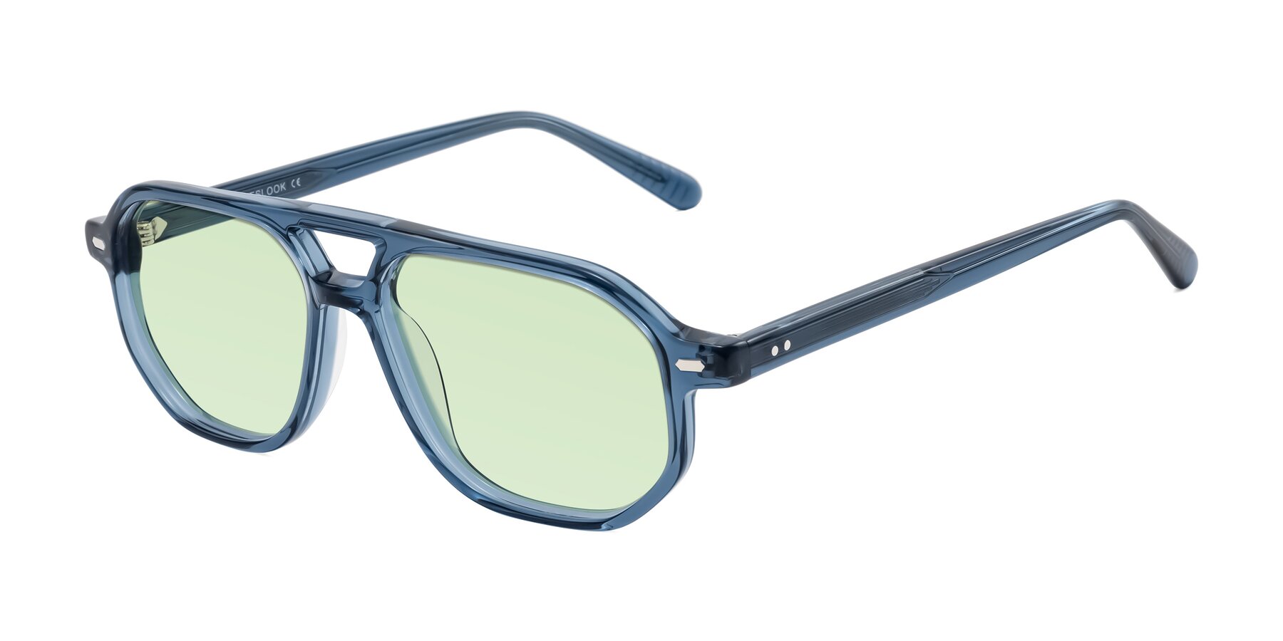 Angle of Aguilar in Transparent Blue with Light Green Tinted Lenses