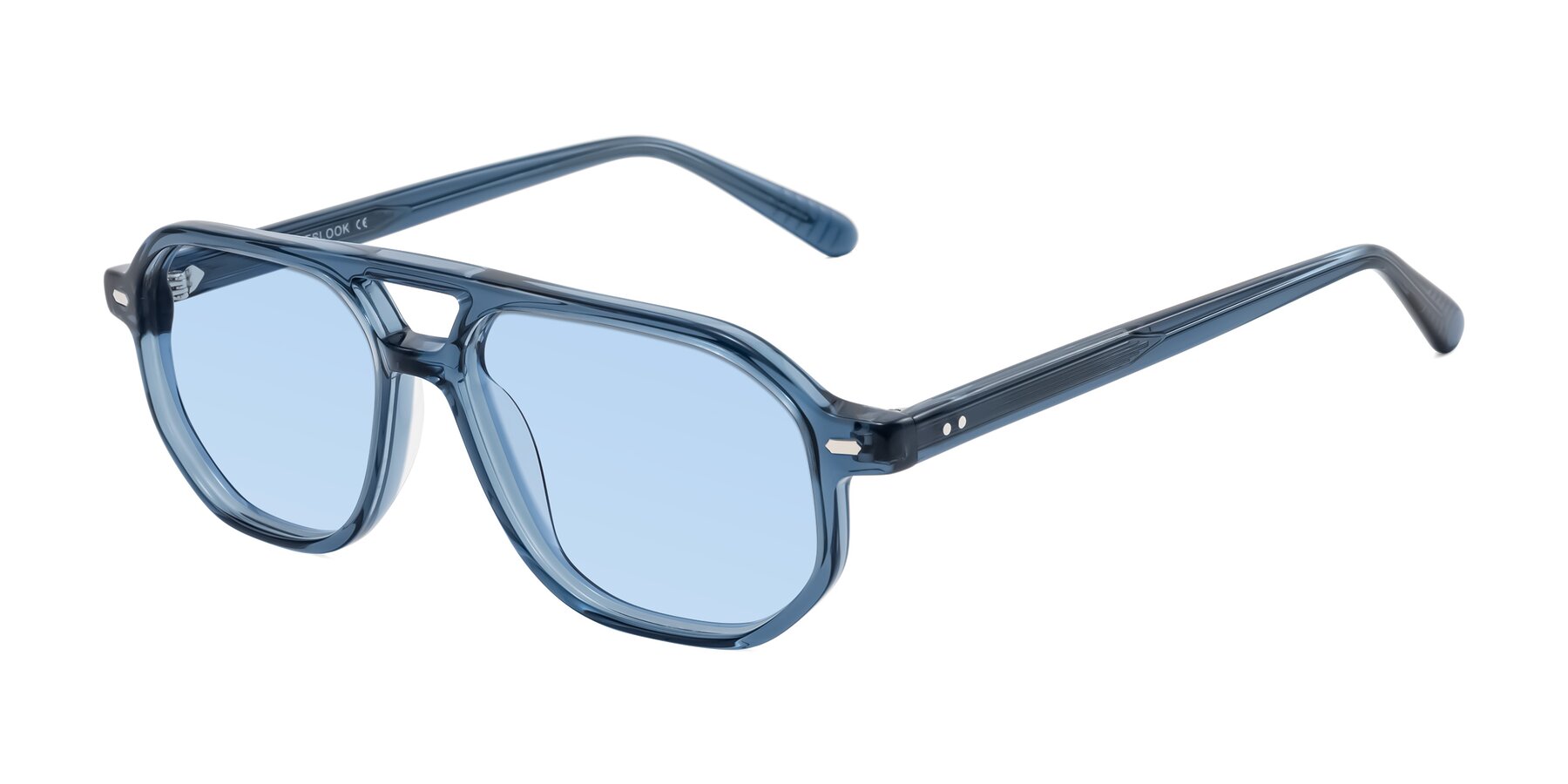 Angle of Aguilar in Transparent Blue with Light Blue Tinted Lenses