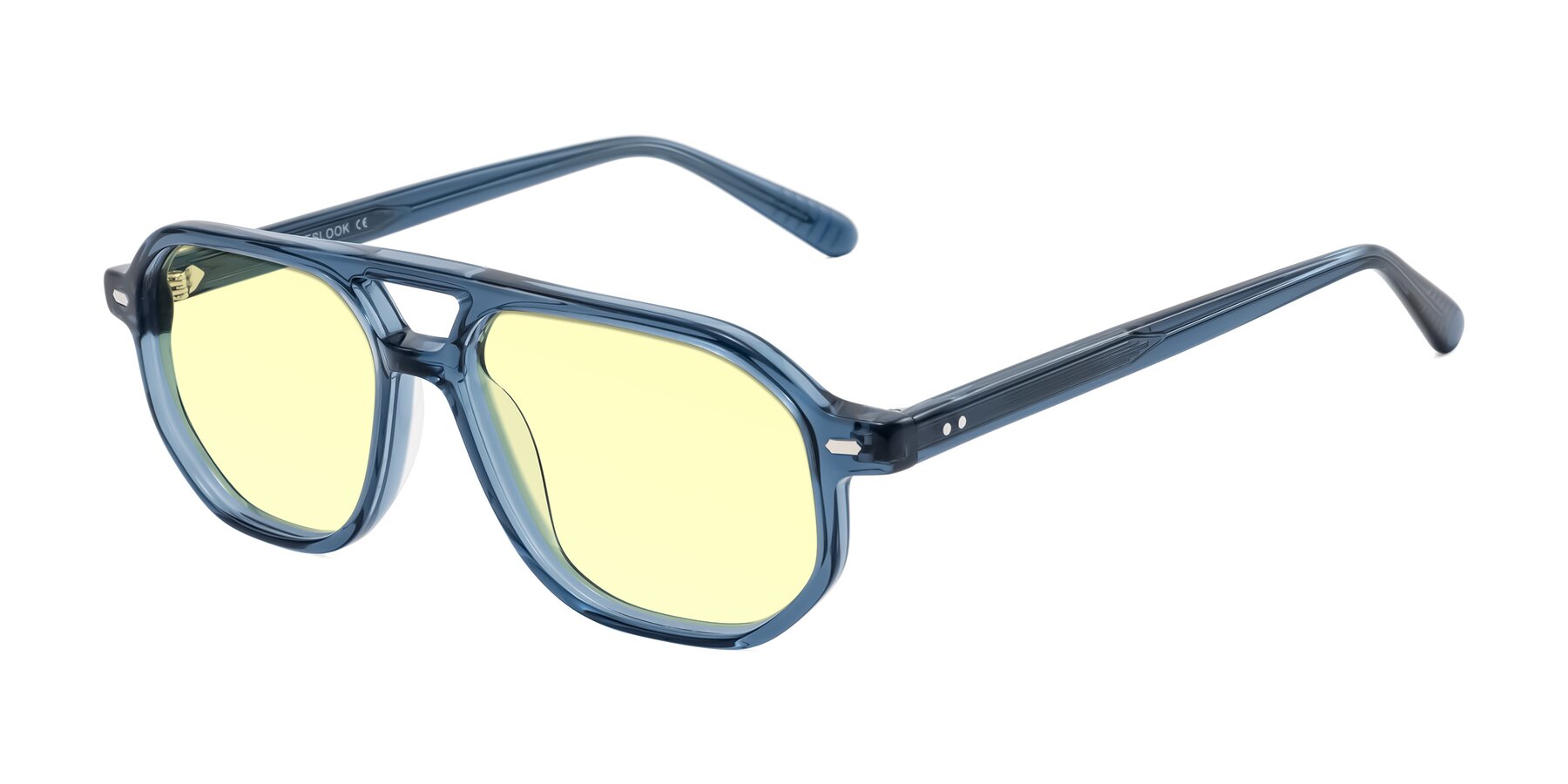 Angle of Aguilar in Transparent Blue with Light Yellow Tinted Lenses