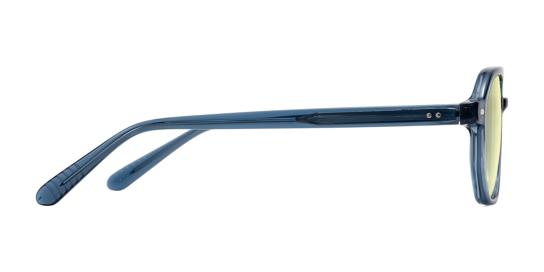 Side of Aguilar in Transparent Blue with Light Yellow Tinted Lenses