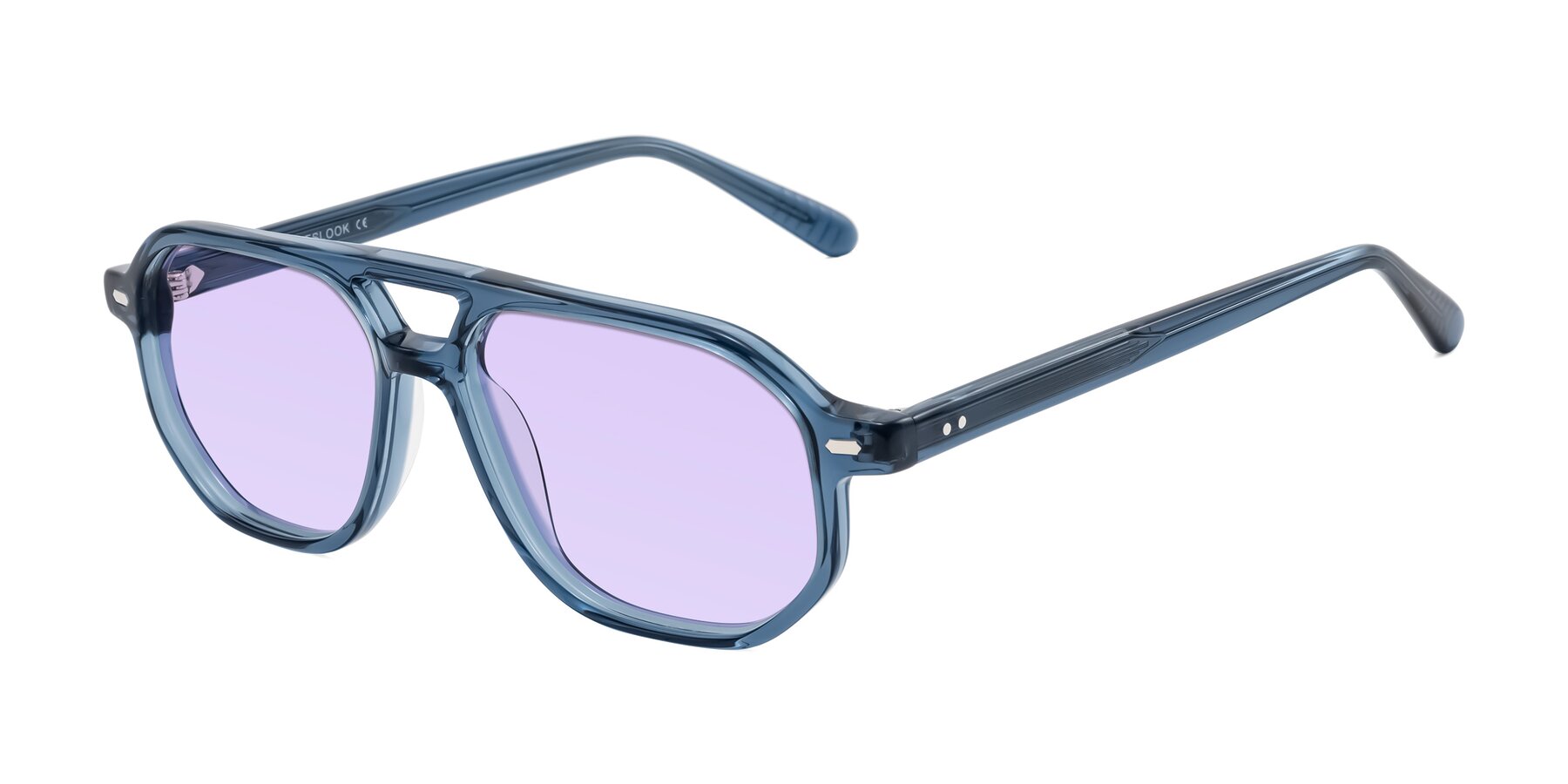 Angle of Aguilar in Transparent Blue with Light Purple Tinted Lenses