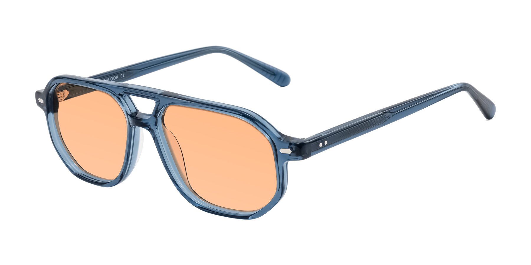 Angle of Aguilar in Transparent Blue with Light Orange Tinted Lenses