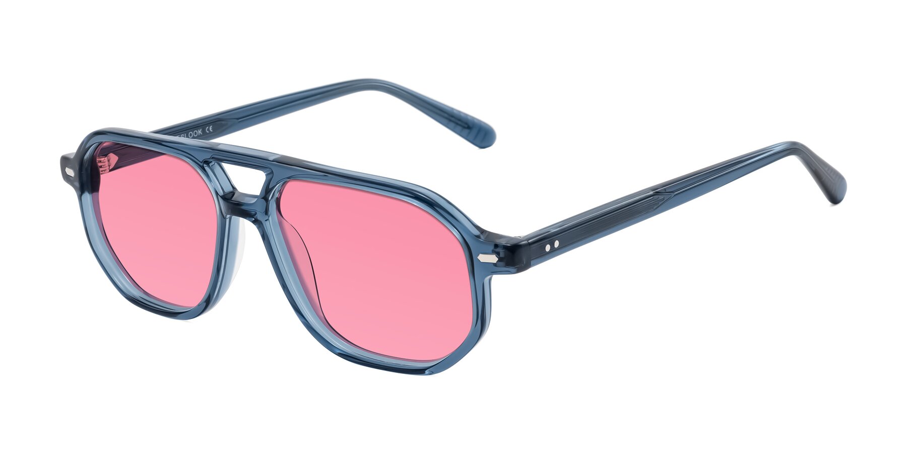 Angle of Aguilar in Transparent Blue with Pink Tinted Lenses