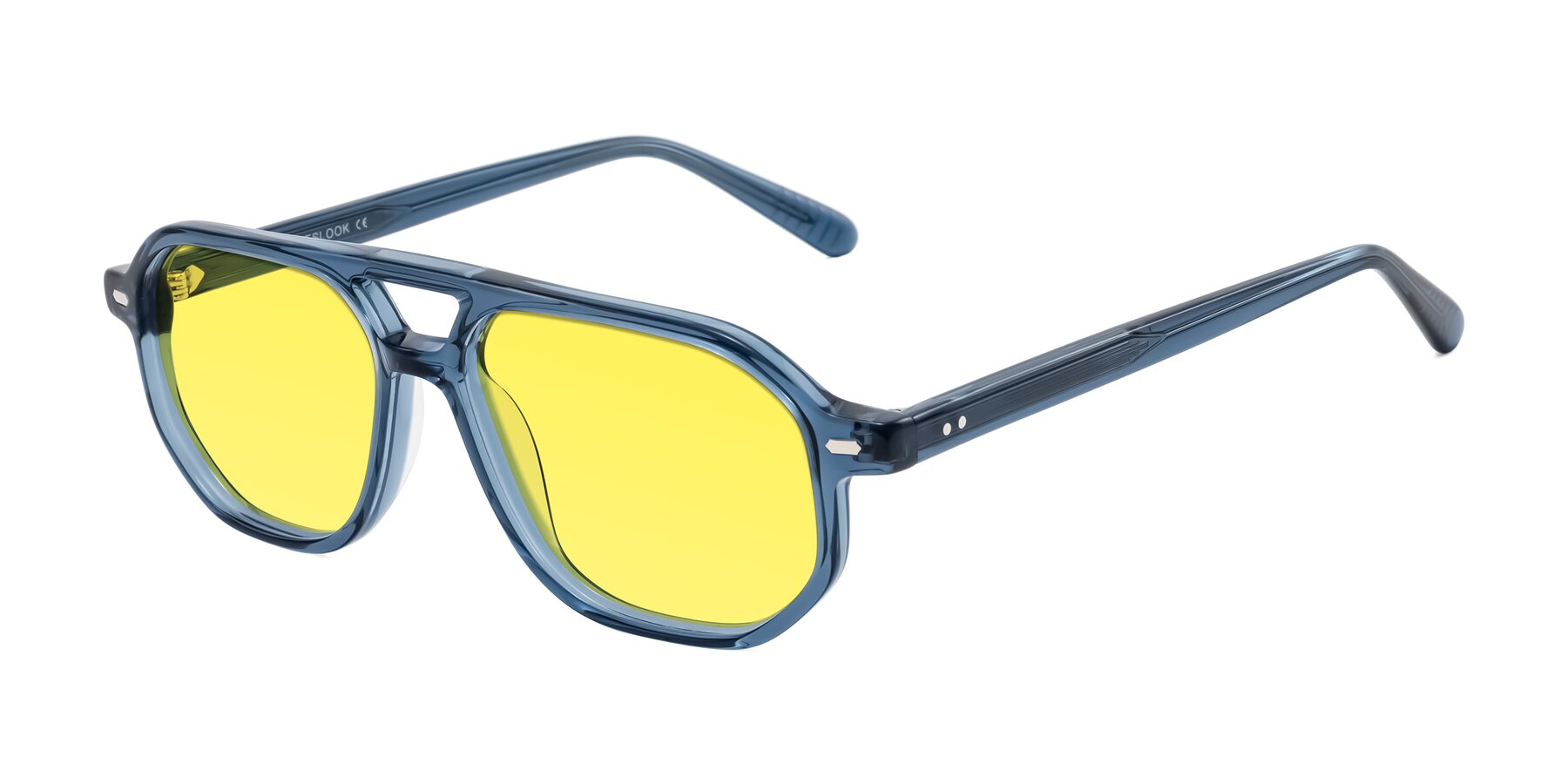 Angle of Aguilar in Transparent Blue with Medium Yellow Tinted Lenses
