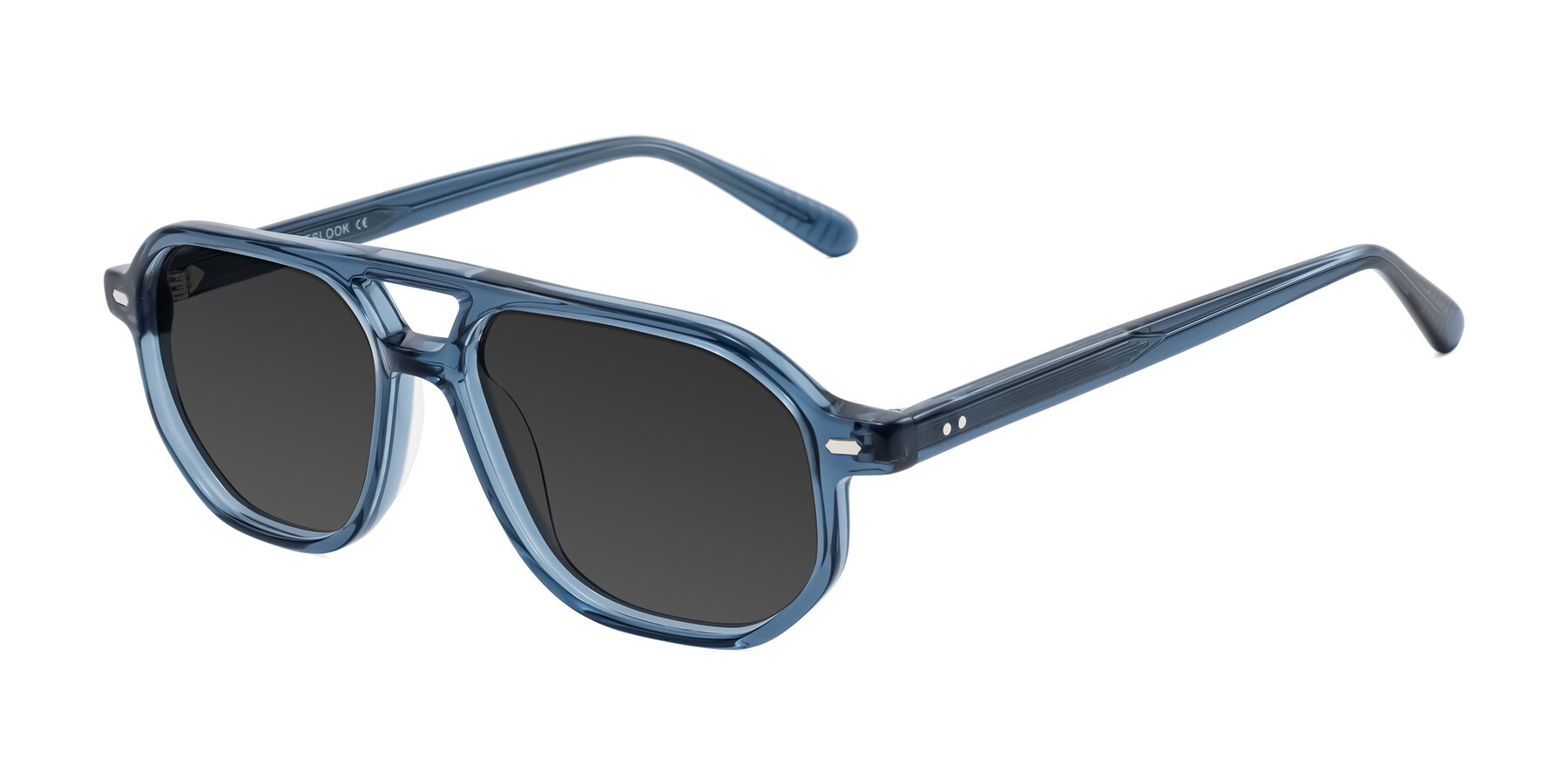 Angle of Aguilar in Transparent Blue with Gray Tinted Lenses