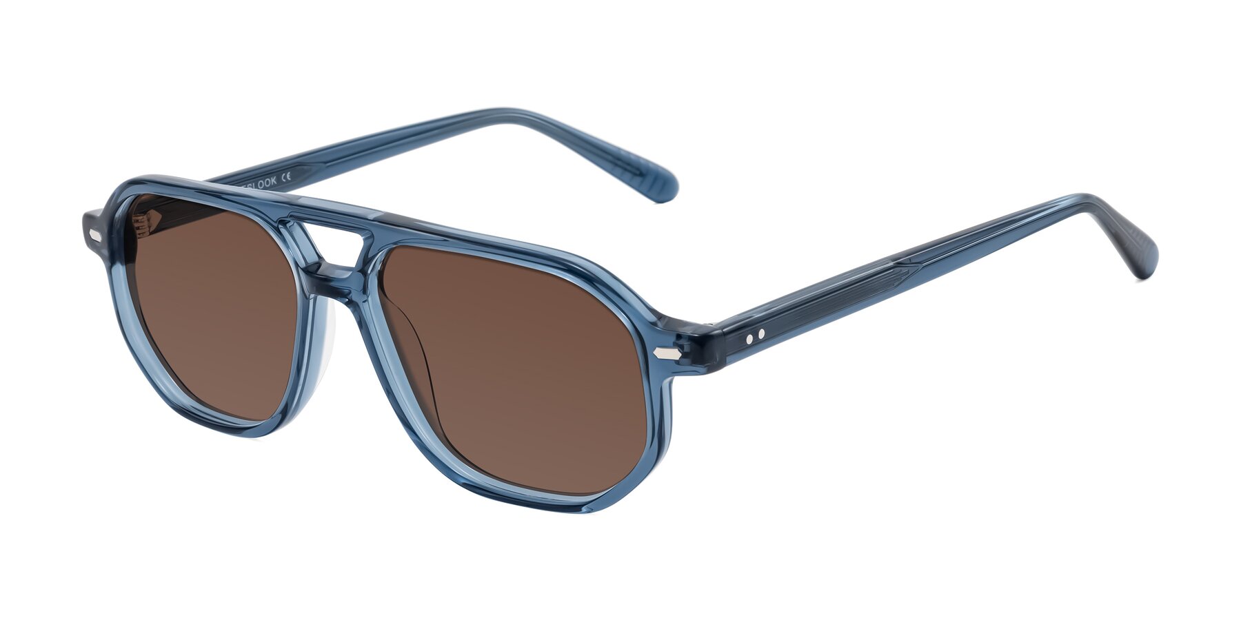 Angle of Aguilar in Transparent Blue with Brown Tinted Lenses