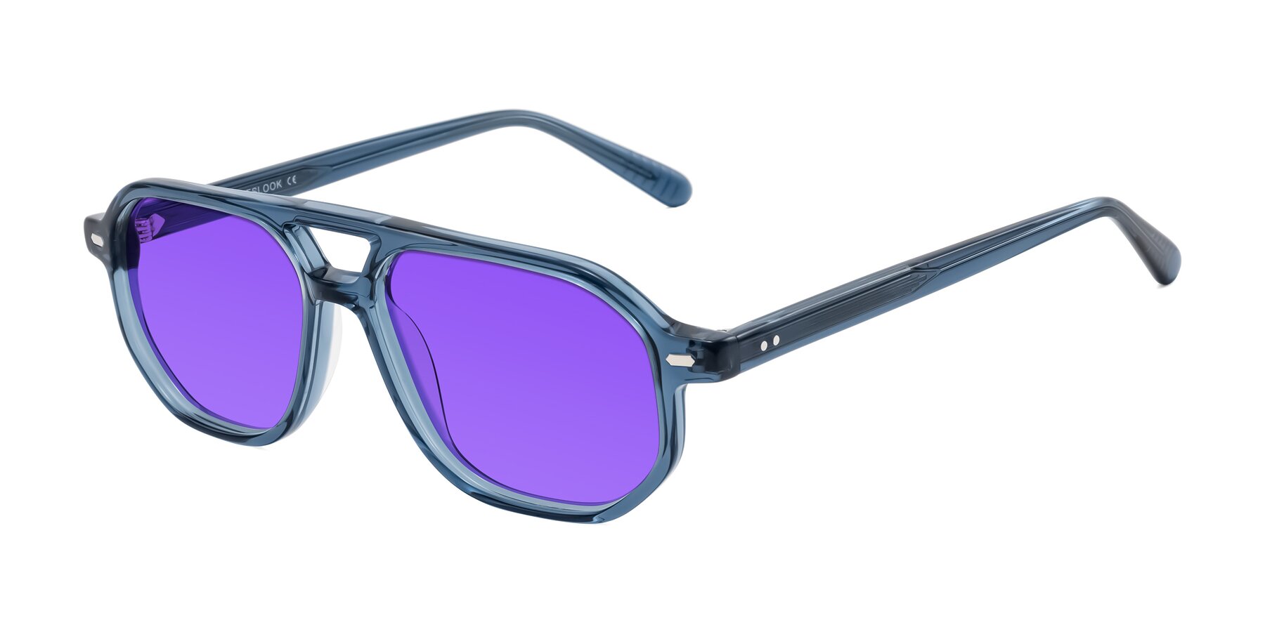 Angle of Aguilar in Transparent Blue with Purple Tinted Lenses