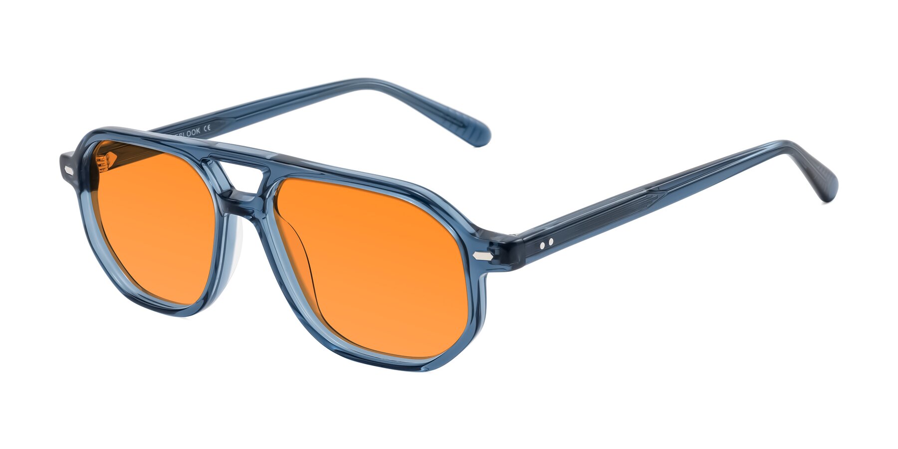 Angle of Aguilar in Transparent Blue with Orange Tinted Lenses