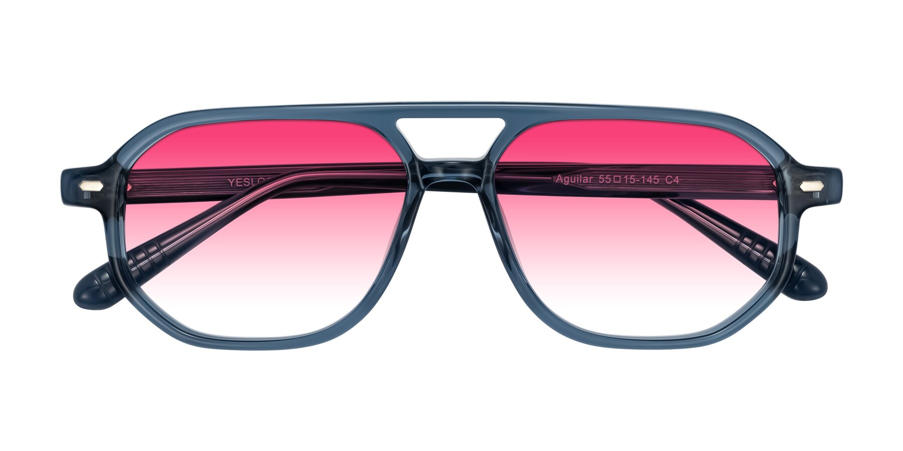 Folded Front of Aguilar in Transparent Blue with Pink Gradient Lenses