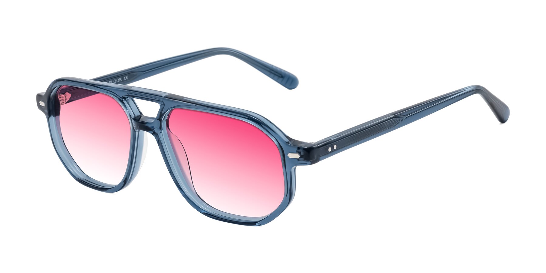 Angle of Aguilar in Transparent Blue with Pink Gradient Lenses