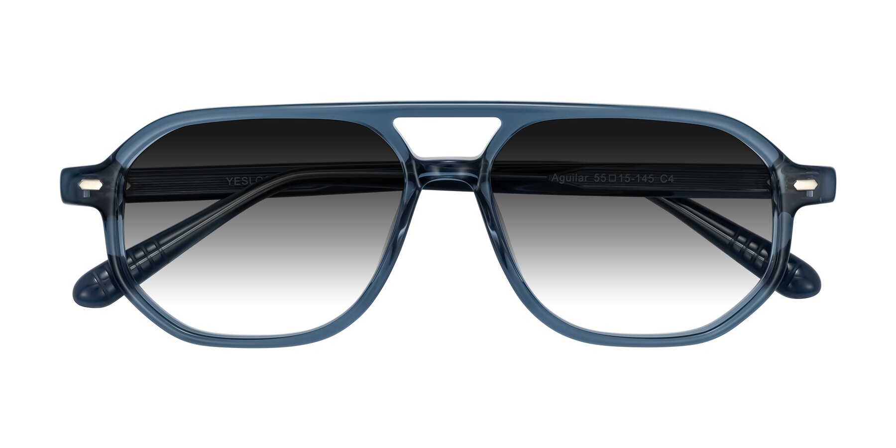 Folded Front of Aguilar in Transparent Blue with Gray Gradient Lenses
