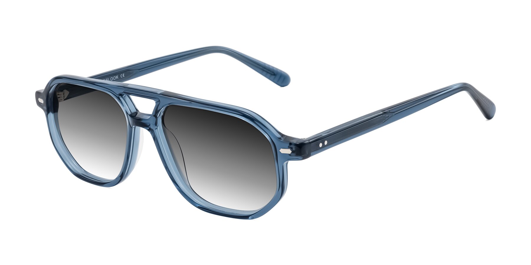 Angle of Aguilar in Transparent Blue with Gray Gradient Lenses