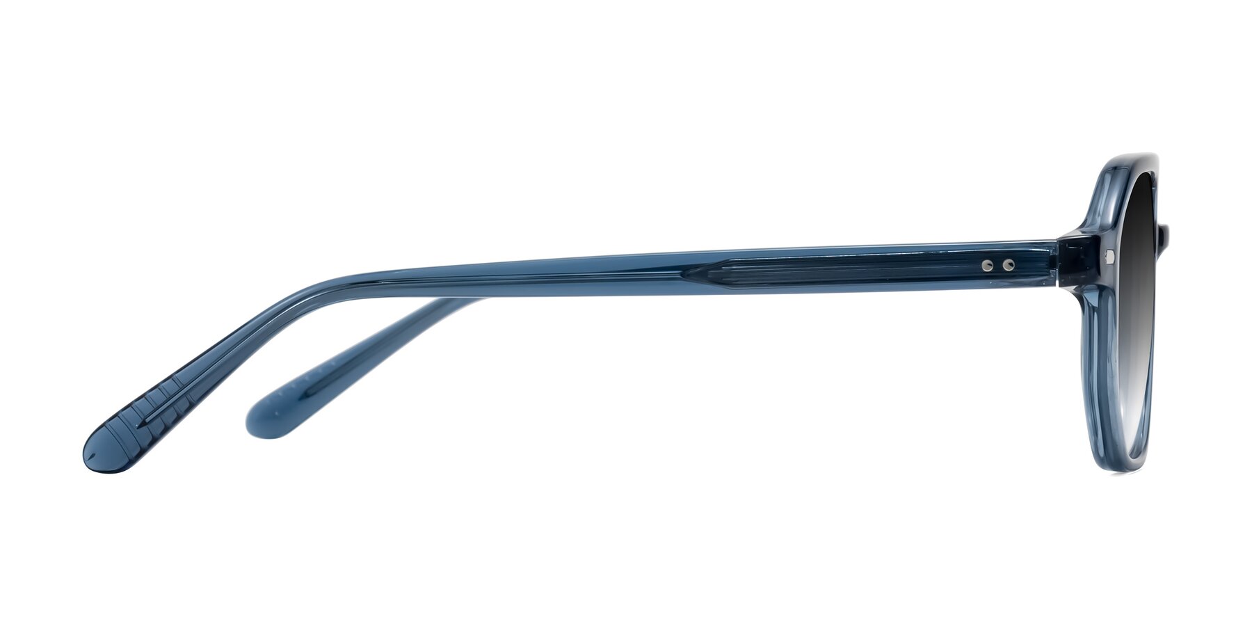 Side of Aguilar in Transparent Blue with Gray Gradient Lenses