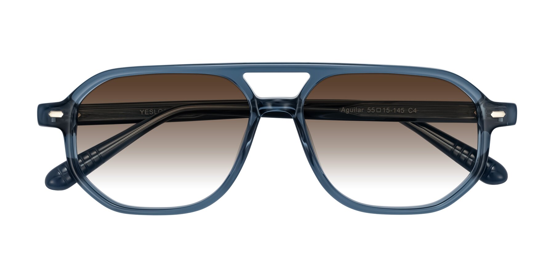 Folded Front of Aguilar in Transparent Blue with Brown Gradient Lenses