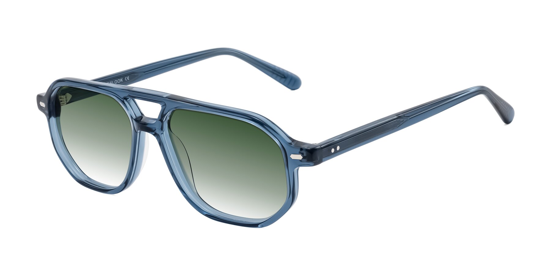 Angle of Aguilar in Transparent Blue with Green Gradient Lenses