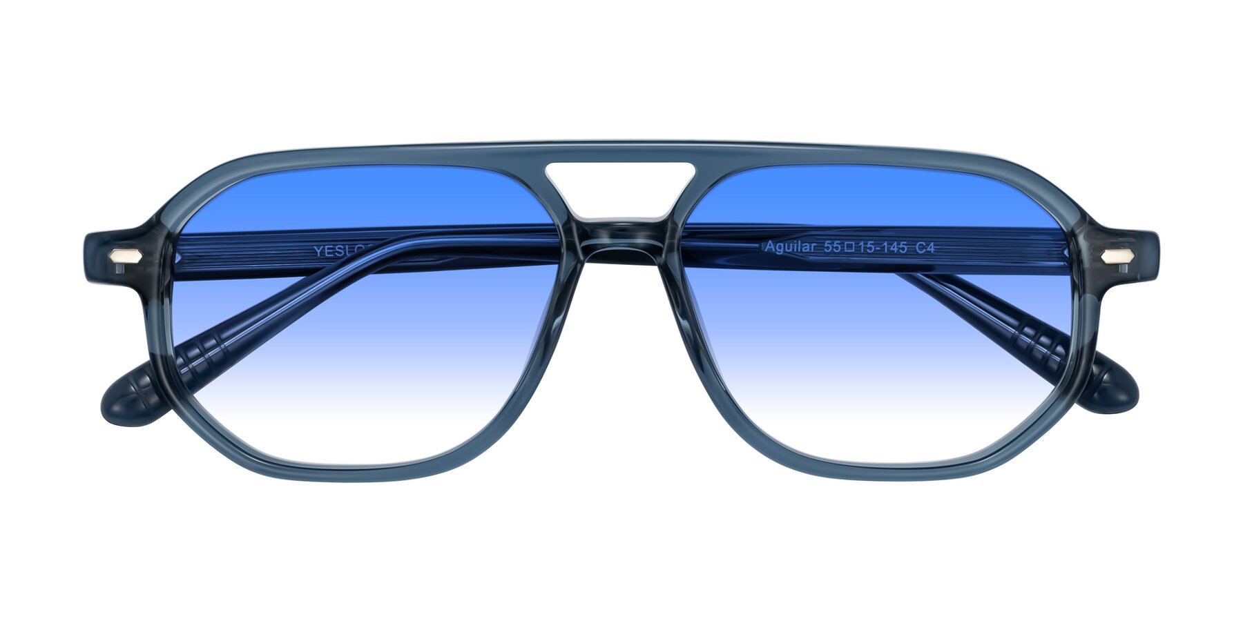Folded Front of Aguilar in Transparent Blue with Blue Gradient Lenses